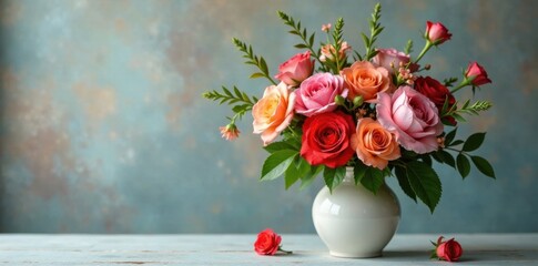 Floral arrangement in vase , gardenia, vase