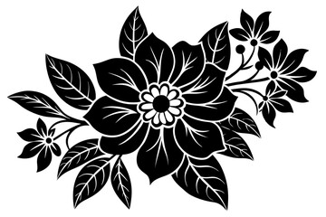  A clean and elegant floral vector art illustration featuring a minimalistic flower design