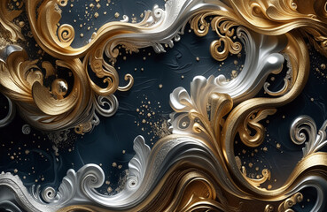 Luxurious background gold silver textures