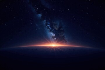 Black background with sparkling starry night, glitter, night sky, shine