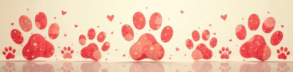 Naklejka premium Cute dog paw print design for kids wallpaper , kids, dogs, puppy