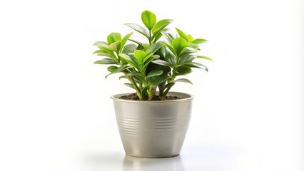 Obraz premium Green Plant in Silver Pot
