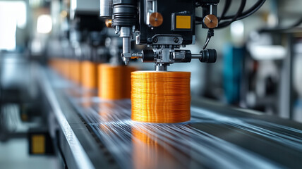 Fototapeta premium Automated Manufacturing Process A Close Up of Industrial Machinery