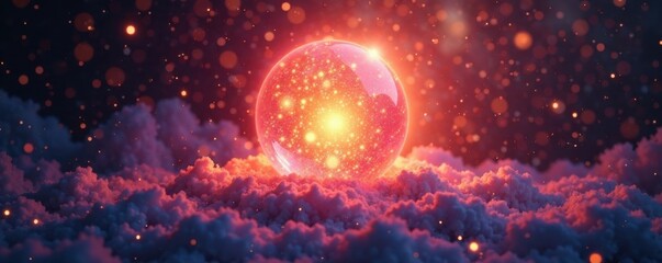 Radiant aura surrounding a glowing orb , idea, ethereal