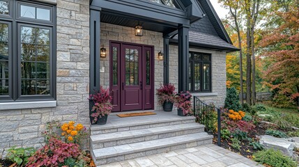Elegant Home Entrance with Autumnal Decor