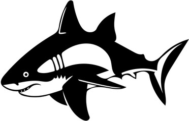 Black and white shark illustration