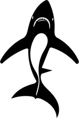 Obraz premium Black and white shark illustration