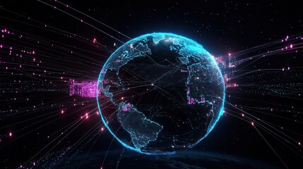Obraz premium Glowing Digital Earth