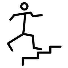 Career Ladder Human Line Icon
