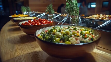 Delicious Salad Buffet Bowls Ready To Serve