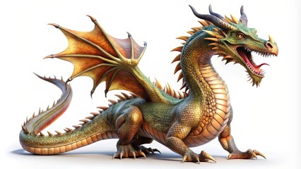 Fototapeta premium Two-Headed Dragon Fantasy Creature