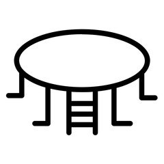 Trampoline Space Fitness Line Icon