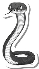 Fototapeta premium A Stylized Black And White Cobra Sticker Design
