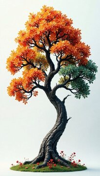 Ornamental tree with curved branches , wood, curve