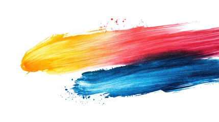 Colorful watercolor brush stroke on transparent background
