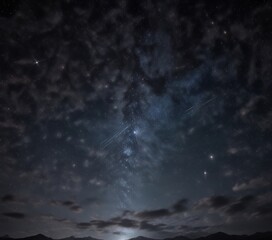 Obraz premium starry night sky with twinkling stars on dark background, space, night