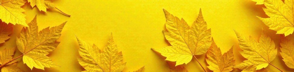 Sunny yellow leaf gold foil texture pattern , golden leaves, leaf motifs