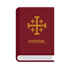 Hymnal book, Catholic and Christian worship song booklet, praise and worship, Flat Vector Illustration 