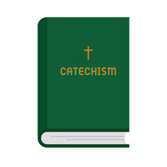 Catholic Catechism Book for Religious Education, Flat Vector Illustration