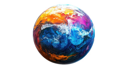 Colorful planet on transparent background 