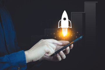 Concept Boosting Business Growth and Innovation through Mobile Technology and Digital Solutions.