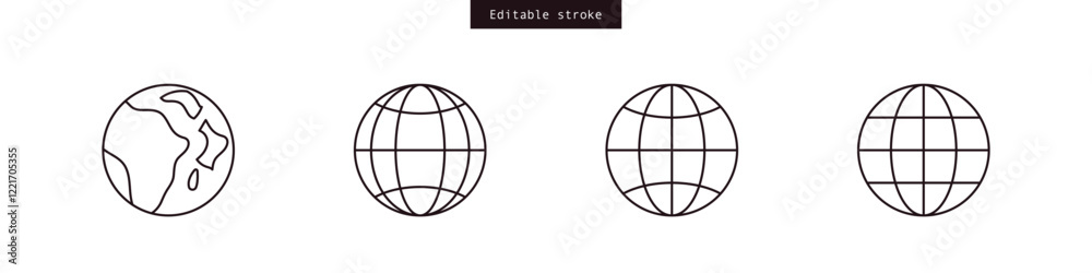 Canvas Prints earth and globe icon set. world map line icon. website global vector icon