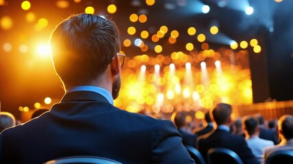 Prestigious ceremony audience in captivating atmosphere
