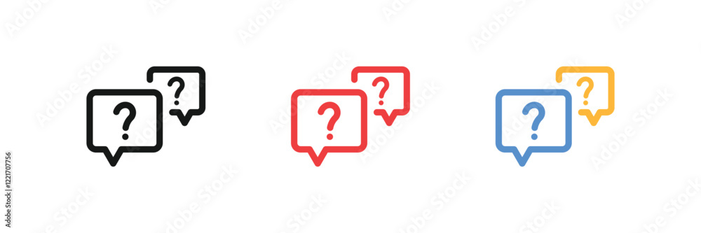 Poster question mark speech bubble icons. help, support, FAQ icons | customer support, ask icon | frequently asked questions signs