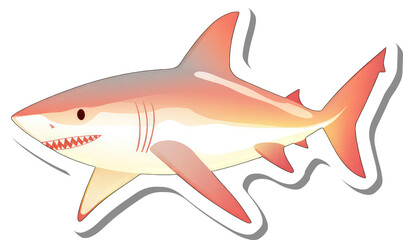 Obraz premium A Sticker Of An Orange And White Shark