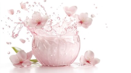 white milk splashing out of glass front view isolated on white with clipping path