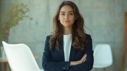 Confident Young Businesswoman Portrait in a Modern Office