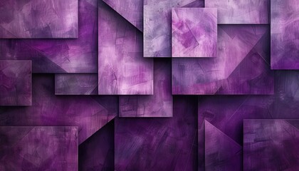 Modern elegance in purple.  Glossy geometric forms intersect creating layered abstract patterns.  A sophisticated design with a textured finish.