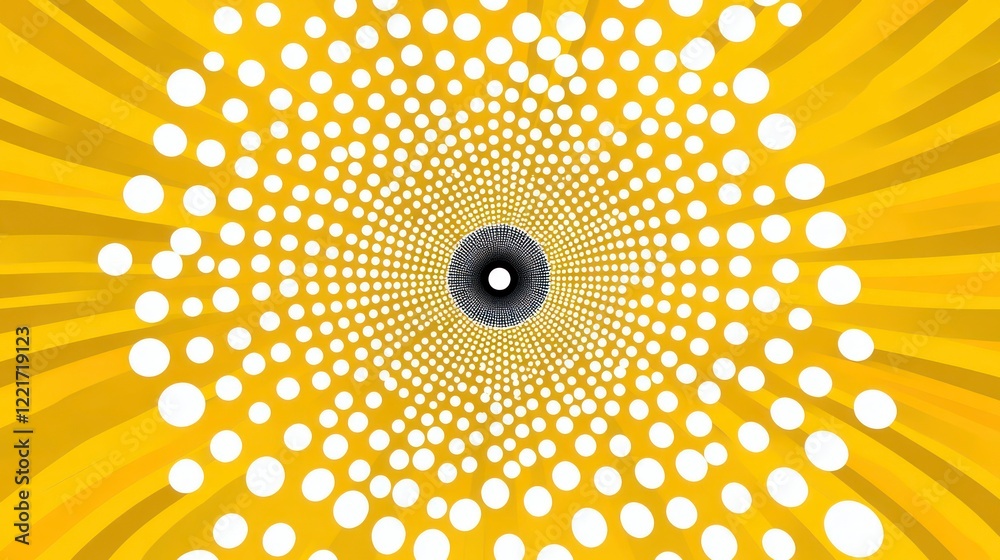 Canvas Prints a bold and dynamic comic book style background with a central circular pattern of white dots on a vi