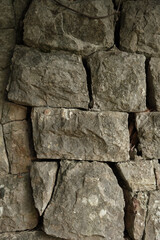 Rugged Stone Wall with Weathered Rocks 