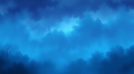 Obraz premium Mystical Blue Sky with Silhouetted Trees