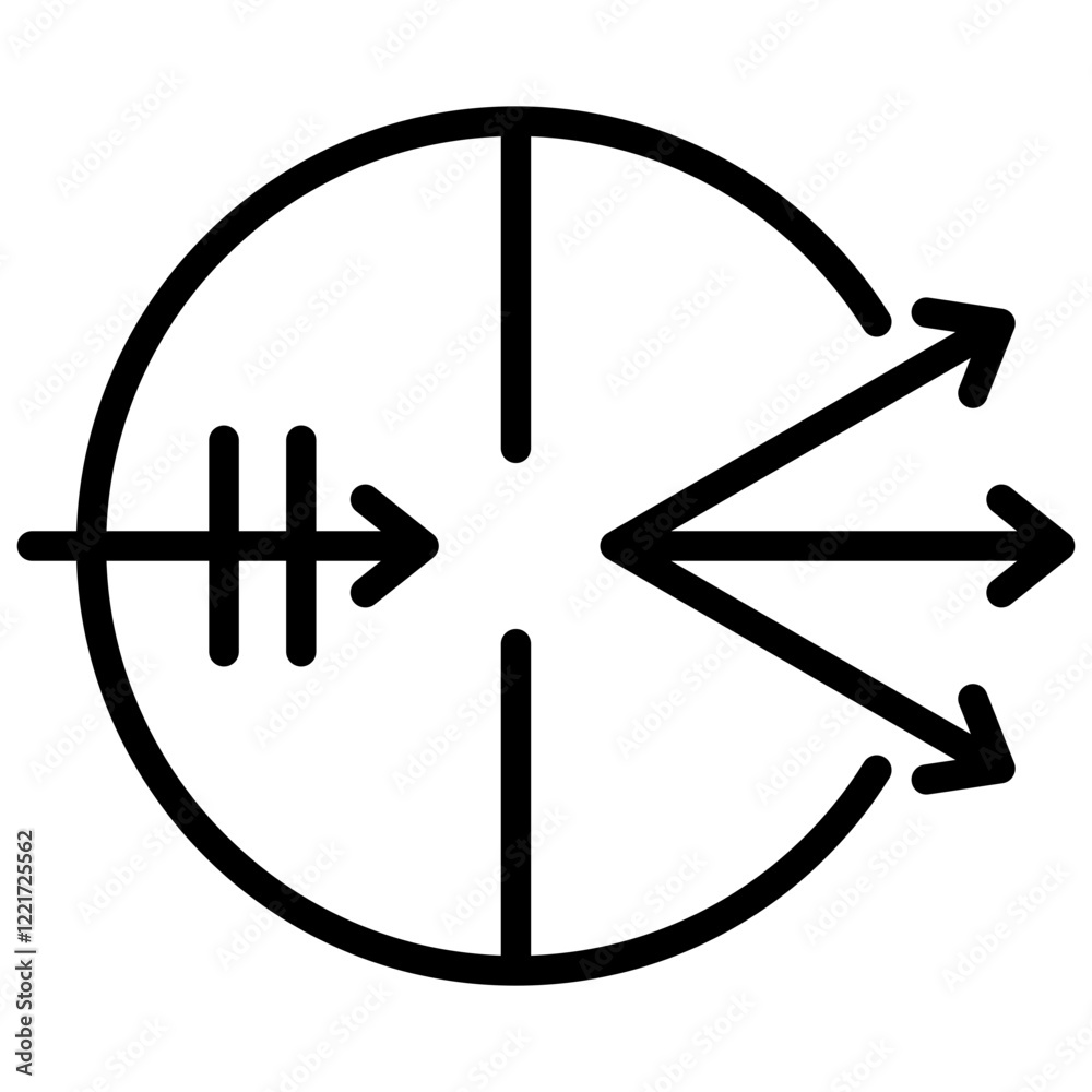 Wall mural diffraction outline icon