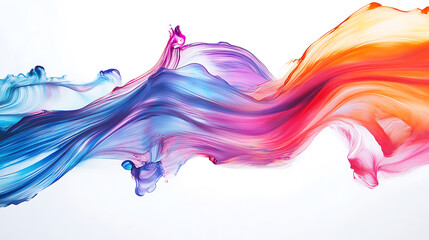 Naklejka premium brushstrokes in colorful tones, flowing energetically on a minimalist white background 
