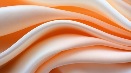Flowing light peach silk fabric waves create elegant, soft texture in minimalist design
