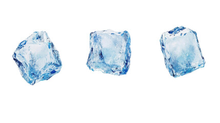 Fototapeta premium Ice cubes on transparent background