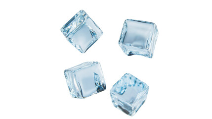 Ice cubes on transparent background