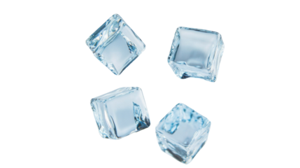 Ice cubes on transparent background