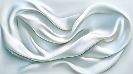 Obraz premium Elegant, flowing white silk fabric folds.