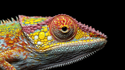 Fototapeta premium chameleon on a black background