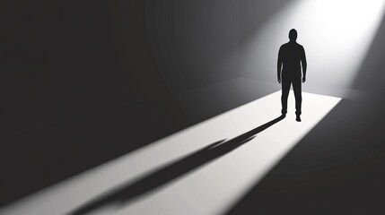 Spotlight Man Shadow Room Mystery Hope