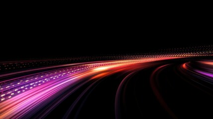 Night road, speed, light trails, curve, abstract, background, motion, design, website, technology