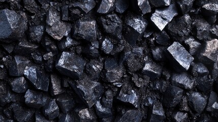 Dark coal pile texture, industrial background, energy resource