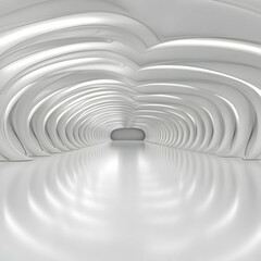 Obraz premium Abstract white tunnel, glowing path, futuristic architecture, design background
