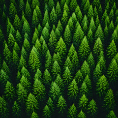 Aerial view of lush evergreen forest (1)