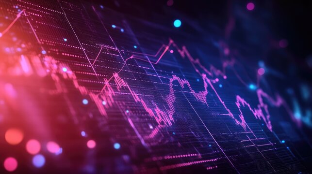Futuristic stock market or trading graph suitable for financial investments economic trends and business ideas Abstract finance background