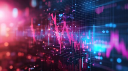 Futuristic stock market or trading graph suitable for financial investments economic trends and business ideas Abstract finance background